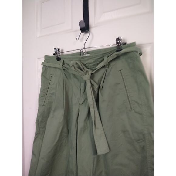 Gap Woman 10 Pant Green High Rise Cropped Wide Leg Casual Comfort Boho Lagenloo - Picture 3 of 8